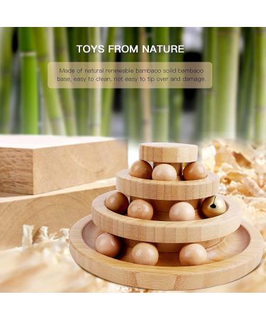 Gelrova Cat Toy Roller Exerciser Fun Cat Toy Indoor Pet Interactive Toy Bamboo Cat Ball Toy with Double Layer Rail Teaser Cat Ball Toy for Kitten Puppy etc 3-layer track(Bamboo) 3-layer-bamboo - Buy Online on GoSupps.com