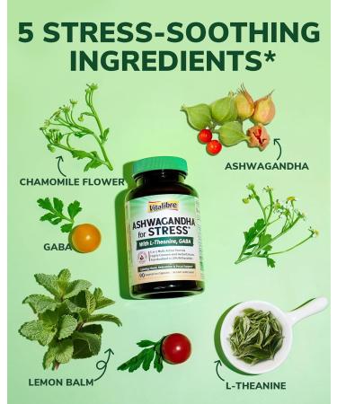 Vitalibre Ashwagandha Supplement for Women Men 20:1 Ashwagandha Extract Plus L-Theanine GABA Lemon Balm & More Extra Strength High Absorption Calming Mood & Focus 90 Vegan Capsules Non-GMO - Buy Online on GoSupps.com
