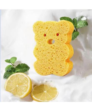 Kids Bath Sponge | Soft Baby Body Wash Scrubber Wood Pulp Sponge | Cute Shower Brush Dead Skin Remover Bath Rub Shower Sponge Bath Supplies for Deep Cleansing Orange - Buy Online on GoSupps.com