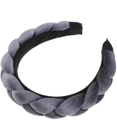 Braid Headband Braided Wig Hair Hoops Hair Ties for Women Headbands for Women Skincare Headband Womens Hair Bands Headbands for Girls Fashion Fabric Women's Elasticity Upholstered Grey