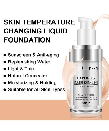 30ml TLM Colour Changing Foundation Concealer - 2 Pack Makeup Base for Flawless Warm Skin Tone Coverage - Buy Online on GoSupps.com