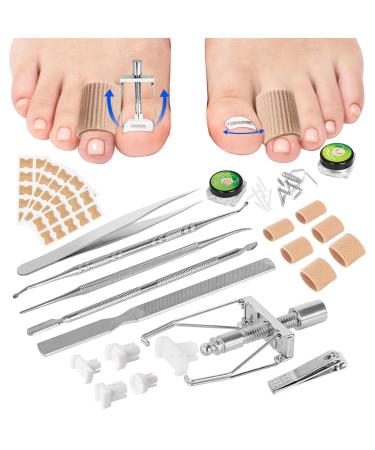 Ingrown Toenail Removal Kit  92 PCS Professional Toe Nail Treatment Tool Ingrown Toenail Correction  Toenail Corrector Patch and Toe Protectors for Ingrown Toenail Pain Relief
