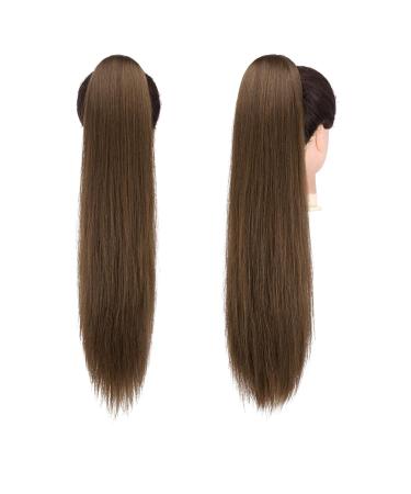 Fine Horseplay 60cm Moss Brown Synthetic Drawstring Ponytail Extension - Long Straight Braid Hair Extensions for Women - Buy Online on GoSupps.com
