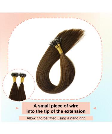 KOCONI 22 Inch #4 Chocolate Brown Nano Rings Human Hair Extensions - 50g Double Drawn Nano Tip Beads, Real Hair, 1g/Strand - Shop Now! - Buy Online on GoSupps.com