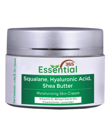 Hyaluronic Acid Face Cream Skin Care | Squalane Cream | Moisturizer Cream | Enriched With Argan Oil Shea Butter Jojoba Grape Seed Wheat Germ Chamomile Lavender | 1.7Oz(50ml)
