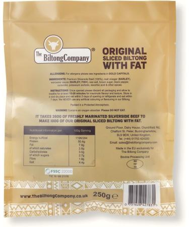 Biltong Sliced 500g Original Flavour - High Fat Content - Pack of 1 - Buy Online on GoSupps.com