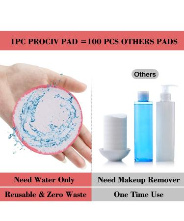 Reusable Makeup Removal Pads - Kinhwa Super Soft Microfiber Facial Cleaning Pads (6 Pack) - Washable & Slimming Pads with Laundry Bag - Pink/White - Buy Online on GoSupps.com