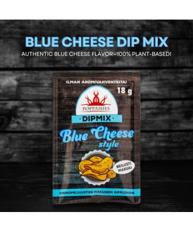  POPPAMIES Poppamies Dipmix Blue Cheese Style Vegan Blue Cheese Flavoured Dip Powder for Wings Vegetables and Snacks - Gluten Free Lac - Buy Online on GoSupps.com