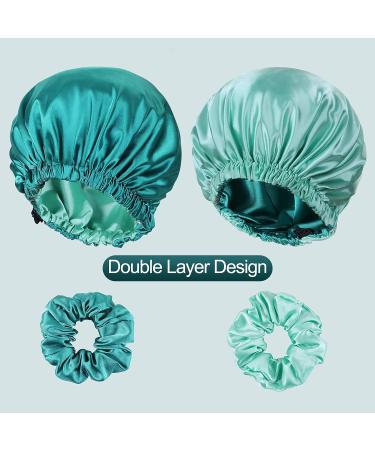 Reversible Silk Satin Bonnet for Sleeping - Large Adjustable Hair Wrap Cap for Women - BlackishGreen - Buy Online on GoSupps.com