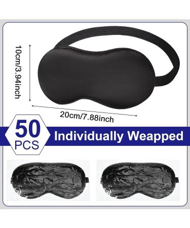 50 Pcs Silk Sleep Mask for Women and Men - Adjustable, Soft, Blackout Eye Cover for Comfortable Sleep - Buy Online on GoSupps.com