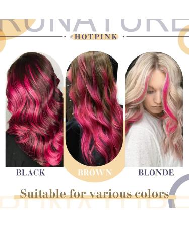 Runature Hot Pink Tape-in Extensions | Real Hair 55cm Long | Invisible & Smooth | 10pcs #HotPink - Buy Online on GoSupps.com