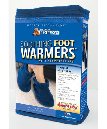 Carex Health Brands Bed Buddy Warming Footies in Blue with Clove, Cinnamon, and Eucalyptus - Buy Online on GoSupps.com