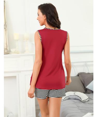 Uniexcosm Women's Maternity Pyjamas Set - Nursing Nightwear for Breastfeeding - Summer Loungewear - S Wine Red - Buy Online on GoSupps.com
