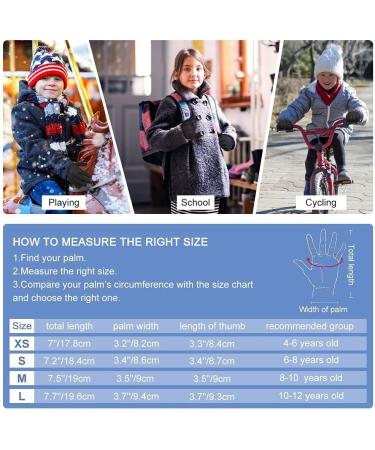 Children's Winter Bicycle Gloves - Warm Touchscreen Waterproof Windproof for Kids (Ages 4-12) - Anti-Slip Outdoor Sports Gloves for Girls - Black - Buy Online on GoSupps.com