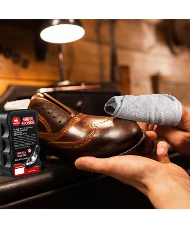 ZJoey 12 Pcs Shoe Shine Sponge Instant Shine Leather Shoe Polish with Shoe Cleaning Cloths for Shoe Boot Furniture Jacket Leather Care(Style F) 12 Pcs Style F - Buy Online on GoSupps.com