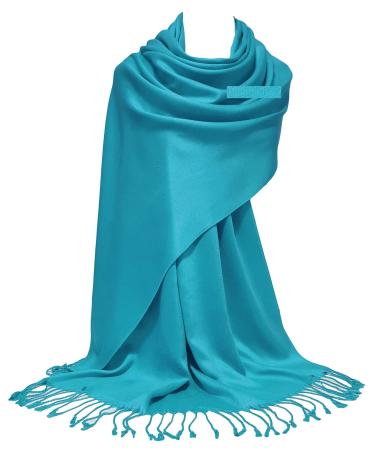 GFM Smooth Shiny Surface Pashmina Style Scarf (L9) L9-txnl-turquoise