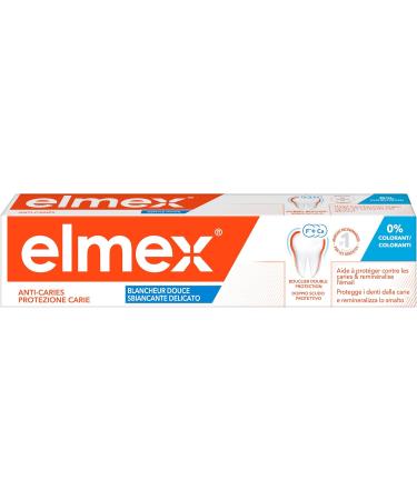 ELMEX - Elmex Anti-Caries Toothpaste Gentle Whiteness 0% Colorants - Cavities - Sensitive Teeth Sore Gums Enamel Protection - 75 ml - Buy Online on GoSupps.com