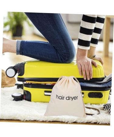 Mikinona 2pcs Hair Dryer Storage Bag Hair Dryer Holiday Travel Bathroom Hairdryers Travel Pouch Beige Fabric - Buy Online on GoSupps.com