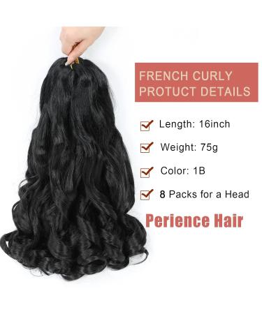 French Curly Braiding Hair 16 Inch 8 Pack - Lightweight Synthetic Easy Braid Extensions for Braids - Pre Stretched & Bouncy Braiding Hair - 1B Color - Buy Online on GoSupps.com