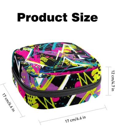 Abstract Geometric Period Bag - Sanitary Napkin Storage & Travel Makeup Pouch - Buy Online on GoSupps.com
