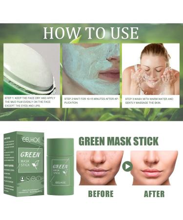 Green tea stick Natural Purifying Clay Masque Blackhead Remover with Green Tea Extract Skin Face Moisturizer for all skin types facial care products Qihuyi - Buy Online on GoSupps.com