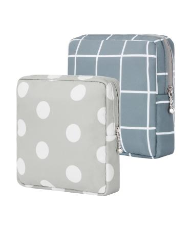 Desing Wish Women Binding Bag Periods Bag Small Cosmetics Pocket For Girls Tampon Storage on the way Small P schchen With Zipper Wetbag Klein 2 pieces Striped/Points