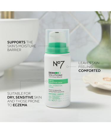 No7 Derm Solutions 100hr Hydrating Face Moisturizer - Face Cream Formulated with Ceramides Niacinamide & Adaptogens to Help Maintain Moisture Barrier - For Sensitive & Dry Skin (3 Fl Oz) - Buy Online on GoSupps.com