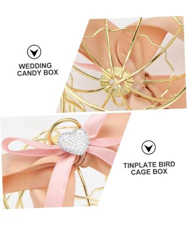 COOLHIYA Bird Cage 2pcs Box Bell Creative Treats Birdcage Wedding Sweets Birthday for Party Shaped Golden 8.3X6.7CM - Buy Online on GoSupps.com