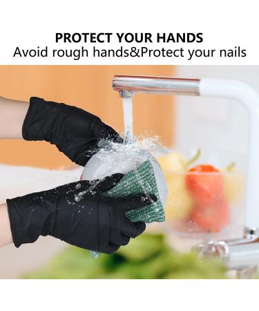 100 Pack Large Black Nitrile Gloves 4 Mil - Disposable Nitrile Gloves - AKGK - Buy Online on GoSupps.com