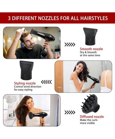 Buy Dongxw 3000W Professional Hair Dryer - Ionic Blow Dryer with Diffuser 2 Speed 3 Heat Settings for Salon & Travel - Black - Buy Online on GoSupps.com