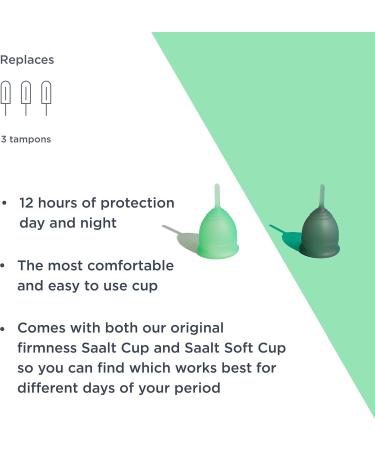 Saalt Twin Pack - Reusable Medical-Grade Silicone Period Cups | Soft & Original Firmness (Small) | Wear for 12 Hours - Eco-Friendly Menstrual Solution - Buy Online on GoSupps.com