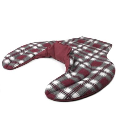 Neck Pillow HWS - Flannel Heat Pad for Neck Shoulders & Back | Grape Seed Filling - Checkered Red Design - Buy Online on GoSupps.com