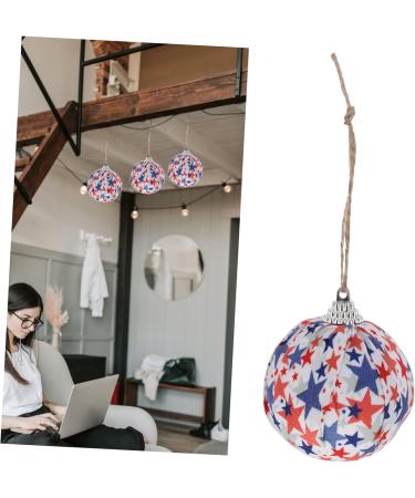 Cabilock 5pcs Independence Day Cloth Ball American Ceiling Hanging Christmas Red Household Foam Hanging Ball - Buy Online on GoSupps.com