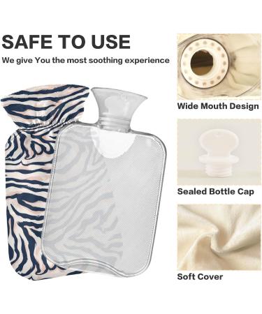 Warbutel 2L Heat Bottle with Plush Cover - Ideal for Winter Sports & Pain Relief (Zebra Pattern) - Buy Online on GoSupps.com