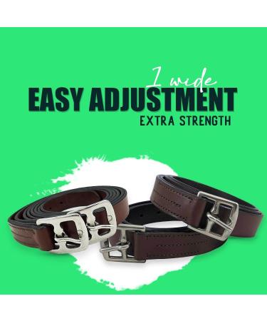 Equitack Leather Stirrup leathers - Black 42'' 42'' Black - Buy Online on GoSupps.com