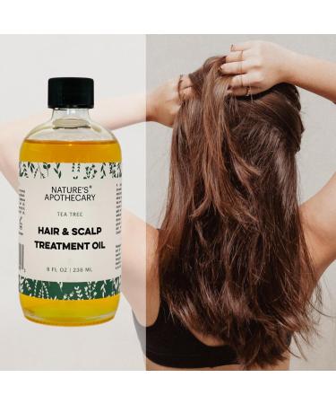 NATURE'S APOTHECARY Tea Tree Hair & Scalp Treatment Oil | Pure Tea Tree & Rosemary Essential Oils for Soothing Scalp & Promoting Hair Growth - International Shipping Available - Buy Online on GoSupps.com