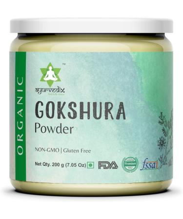 ayurvedix Gokhshura Gokhru Powder 200gm/7.05oz (Pack of 2) Jar Rich in Antioxidants I Preservative Free Tribulus Terrestris Vegan Powder for Male I Supports Reproductive Health & Urinary Tract