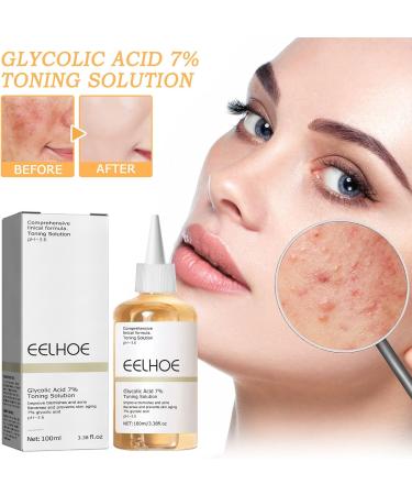 Glycolic Acid 7% Toning Solution Glycolic Acid Toning Resurfacing Solution Glycolic Sour 7% Toner for Blemishes and Acne Facial Exfoliation Moisturize & Strengthen Skin Water Toner (100ml) - Buy Online on GoSupps.com