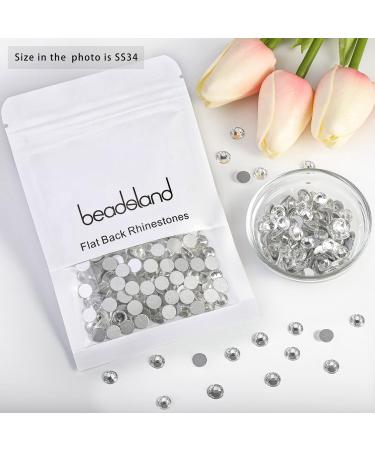 Buy Beadsland 288 PCS Flat Back Rhinestones - Crystal White Nail Crystals SS34 (7.1-7.3mm) for Stunning Nail Art - International Shipping Available - Buy Online on GoSupps.com