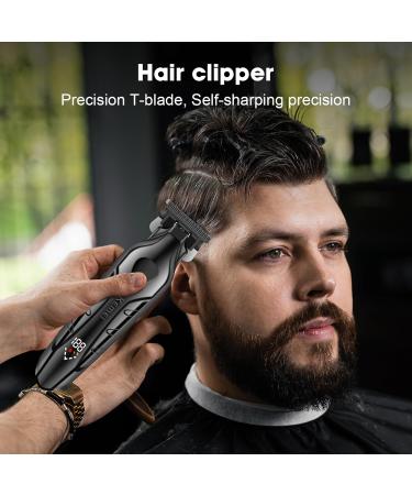 KEMEI 2269 Hair Clippers Men Professional T Blade Zero Gap Trimmer Electric Barber Trimmer Cordless Hair Clippers Rechargeable Beard Trimmer with LED Display - Buy Online on GoSupps.com