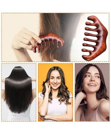 Head Meridian Massage Comb - Green Sandalwood Therapy Comb with 5 Wide Teeth for Hair & Blood Circulation - Enhance Acupuncture Experience - Buy Online on GoSupps.com