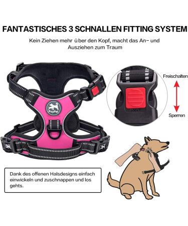 POPOT No Pull Dog Harness | Reflective Pet Vest for Daily Training & Walking | Pink (Large) - Buy Online on GoSupps.com