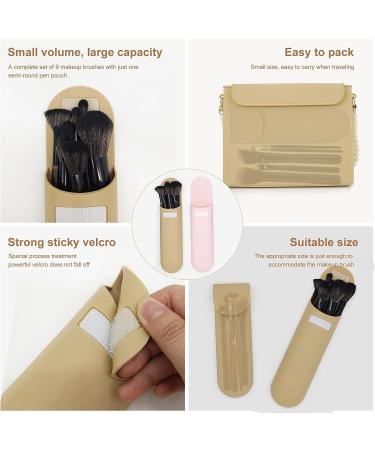 Drawzone Silicone Makeup Bag with Travel Brush Holder | Trendy Cosmetic Bag for Women | Portable Toiletry Bag in Khaki - Buy Online on GoSupps.com