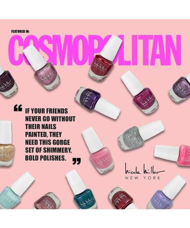 Nicole Miller 14 Mini Nail Polish Set - Purple Shades Nail Polish Kit for Fingernails and Toenails - Buy Online on GoSupps.com