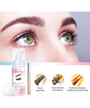 Nictules Eyelash shampoo eyelash shampoo with brush foam cleanser for makeup eye makeup removal oil and powder professional or personal use - Buy Online on GoSupps.com