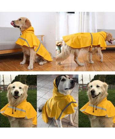 NACOCO X-Large Dog Raincoat - Adjustable Waterproof Pet Jacket in Yellow with Reflective Strips - Buy Online on GoSupps.com