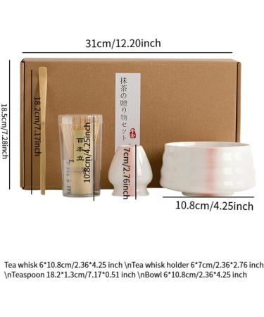 KLKCMS Complete Matcha Tea Set with Whisk and Stand for Ceremony Vertical Lines - Buy Online on GoSupps.com