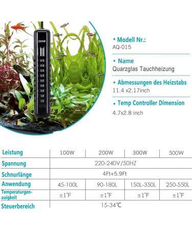 AQQA 500W Aquarium Heater - Adjustable Digital Temperature Control with LED Display | Ideal for Tanks 250-500L Turtles & More - Buy Online on GoSupps.com