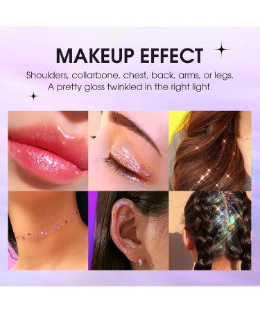 Holographic Body Glitter Gel for Face Hair & Body - Perfect for Concerts Festivals & Raves | Mermaid Sequins Makeup (Star Ocean - Buy Online on GoSupps.com