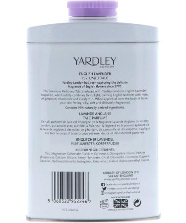 Yardley London English Lavender Talc 250g - Natural Fragrance Powder - Buy Online on GoSupps.com
